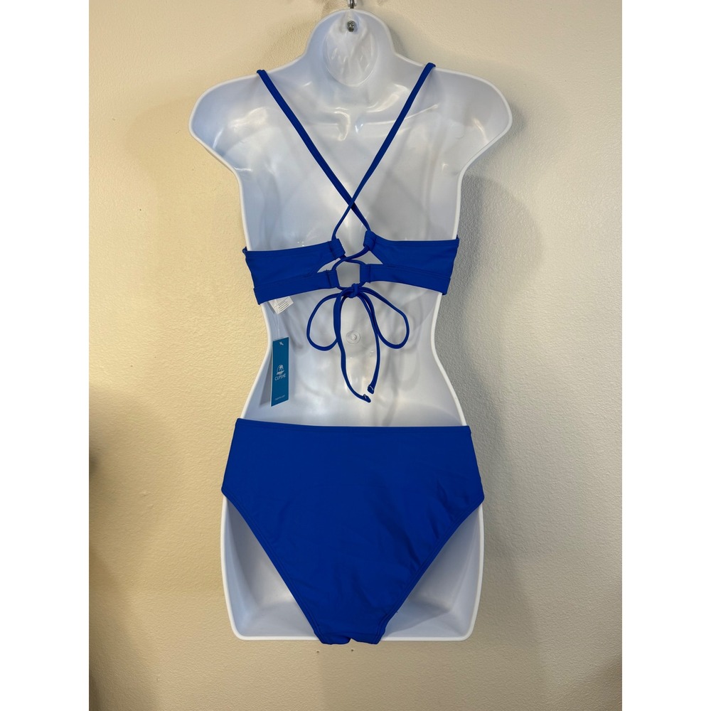 Cupshe Womens Royal Blue Lace Up Back Triangle Bikini Set Size M - Picture 4 of 15